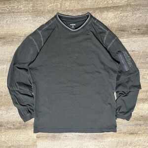 Kuhl Kommando Crew Neck Mens M Long Sleeve Tee Shirt 100% Organic Cotton Olive